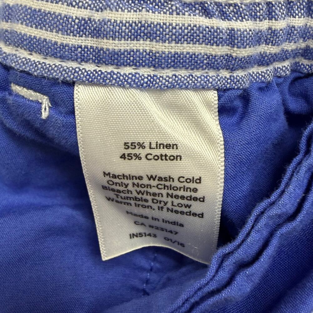 Talbot's Beachy Nautical Cruise Resort Wear Linen Cotton Blend Wide Leg Pants 8 - Picture 5 of 9